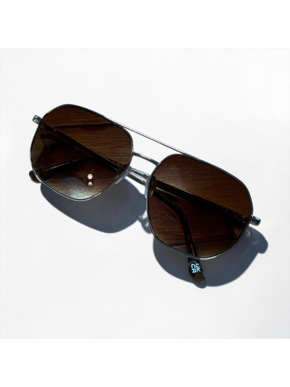 AIRE Corvus Aviator Sunglasses Brown Lens Gold Metal Frame Unisex Classic